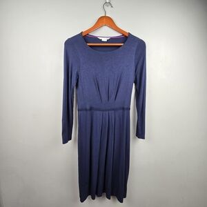 BODEN Long Sleeve‎ Soft Midi Dress Modest Navy Womens Size 8 Office Business